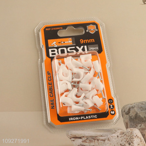 Hot Product White Circular Steel Nail Wire Clip Fixed Firmly Plastic Wire Plastic Buckle