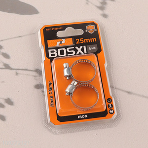 Good selling 2pcs 25mm hardware accessories iron hose clamp