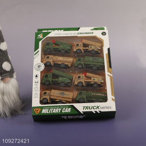 New arrival 8pcs military truck series children's toy pull back car set