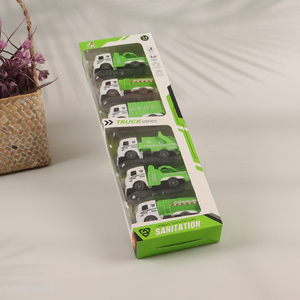 Hot products sanitation truck toy children's toy pull back car set