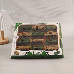 Top products 12pcs military truck children's toy pull back car set