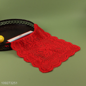 Good quality red 2pcs dinner mat placemat table mats for sale