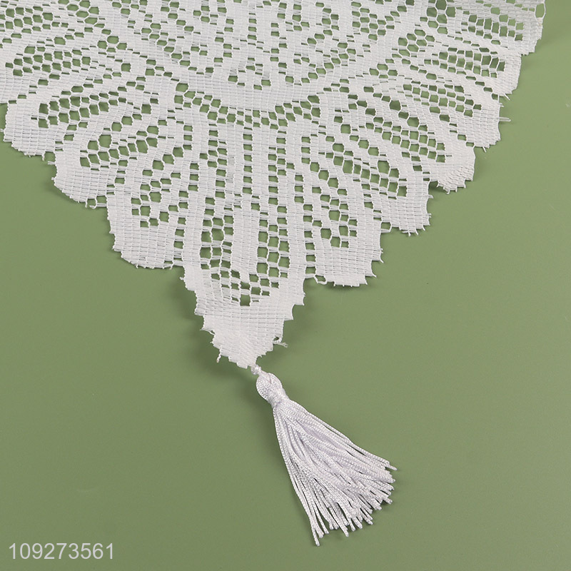 Factory direct sale white hollow table runner table decoration table flags