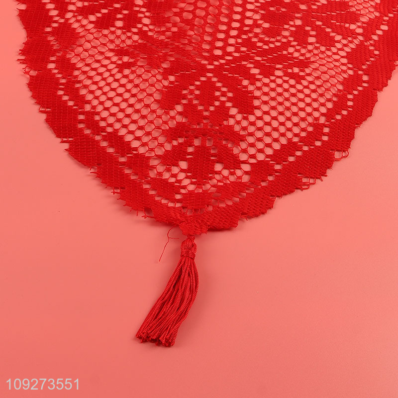 Best selling red hollow polyester table runner table decoration table flags