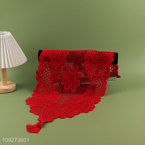 Low price red polyester table runner table decoration table flags