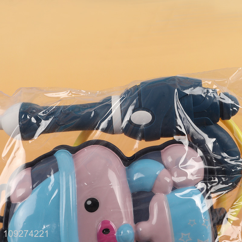 Good quality cartoon pig kids backpack water gun toy