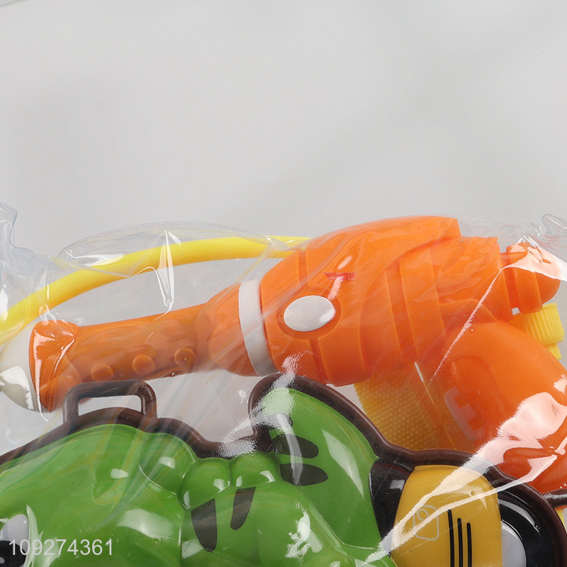 Low price cartoon dinosaur kids backpack water gun toy
