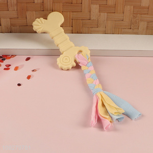 Top selling bite-resistant tpr pet chew toys teething toys with cotton rope
