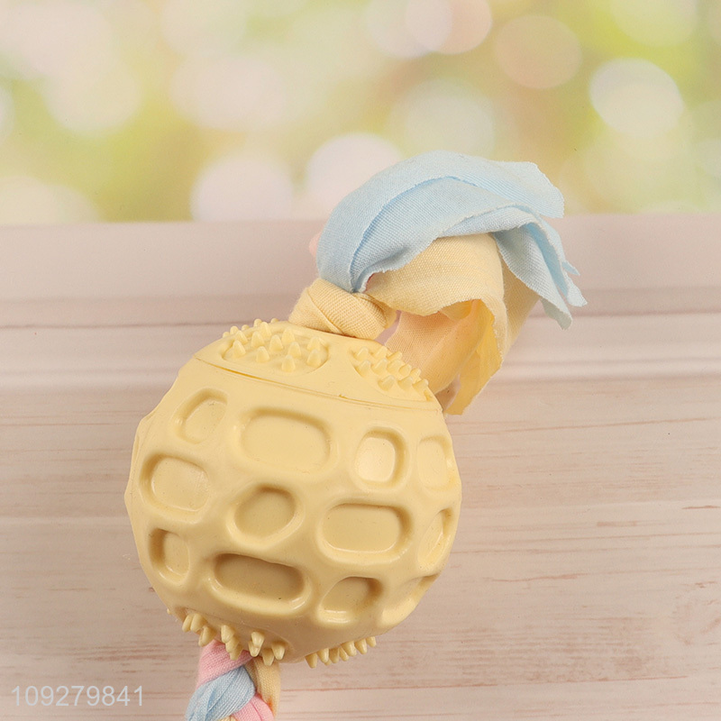 Top selling tpr pet chew toys teething toys with cotton rope