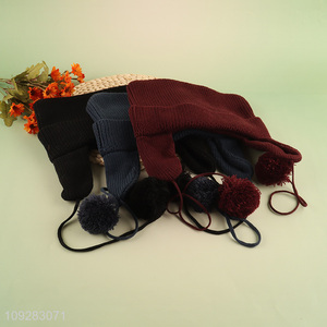 Factory price multicolor winter windproof earflap hat knitted hat