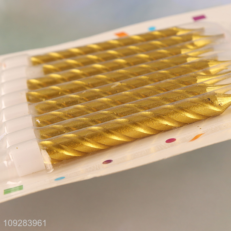 Low price golden birthday cake candle decorative candle for sale