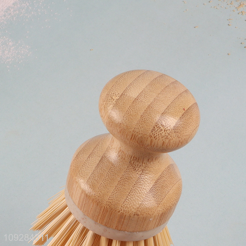 Low price bamboo kitchen pot brush dish brush for sale