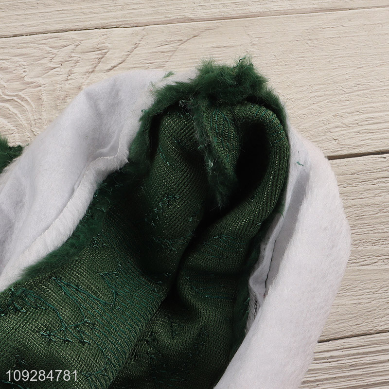 Yiwu market green christmas hat Santa hat for sale