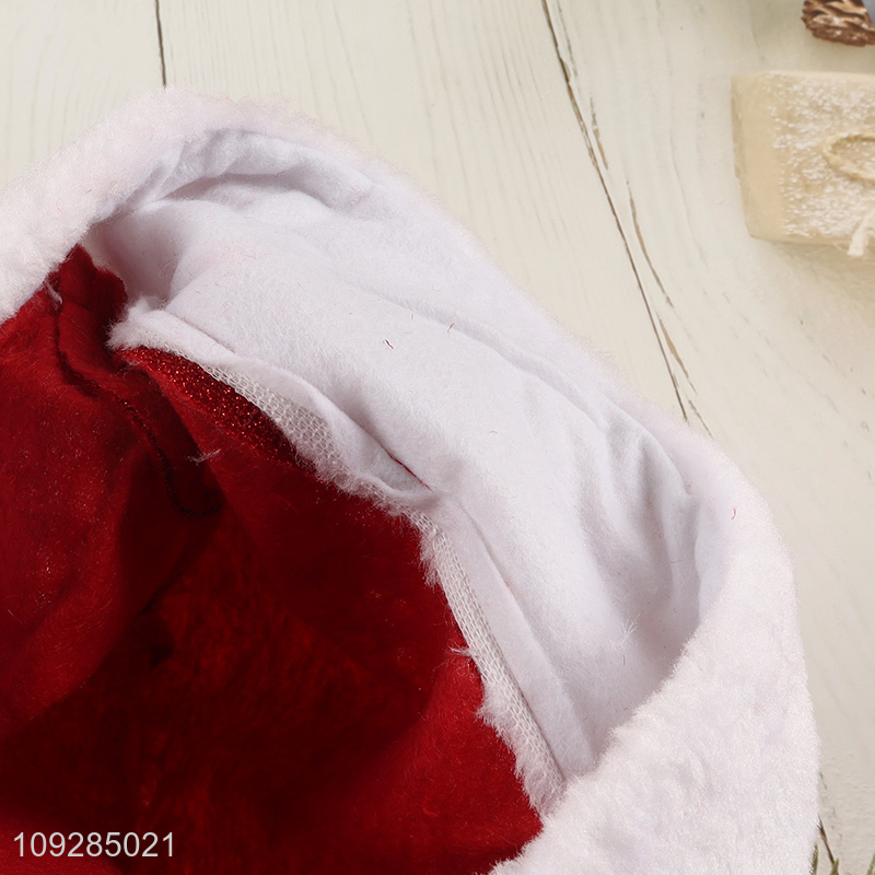 Factory price red plush christmas hat Santa hat for sale
