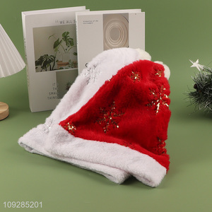 Yiwu market multicolor plush christmas hat Santa hat for sale