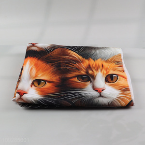 Good selling cat printed polyester quick dry beach towel