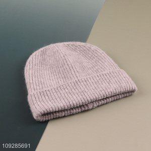 Online wholesale grey winter knitted hat beanies hat