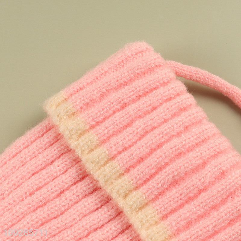 Yiwu market pink outdoor knitted hat beanies hat for winter