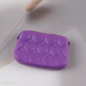 Best selling purple silicone coin purse change purse
