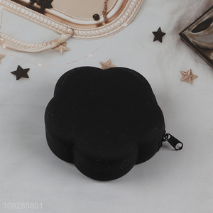 Popular products flower shape silicone coin purse change purse