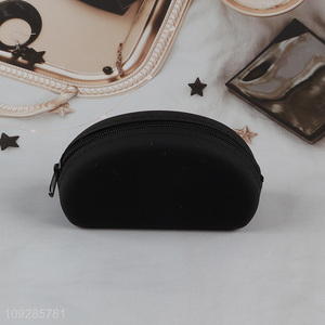 Yiwu market black silicone coin purse change purse for sale