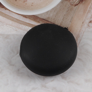 Top quality round black silicone coin purse change purse