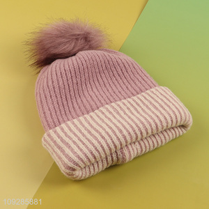 Top quality warm winter knitted hat beanies hat for sale