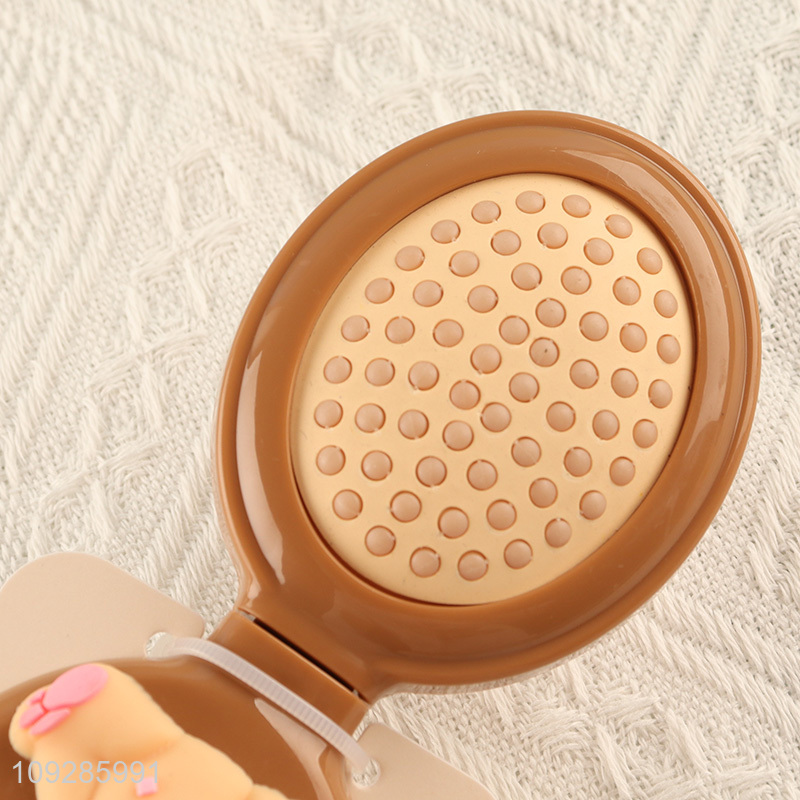 Good quality girls hair comb hair brush with makeup mirror
