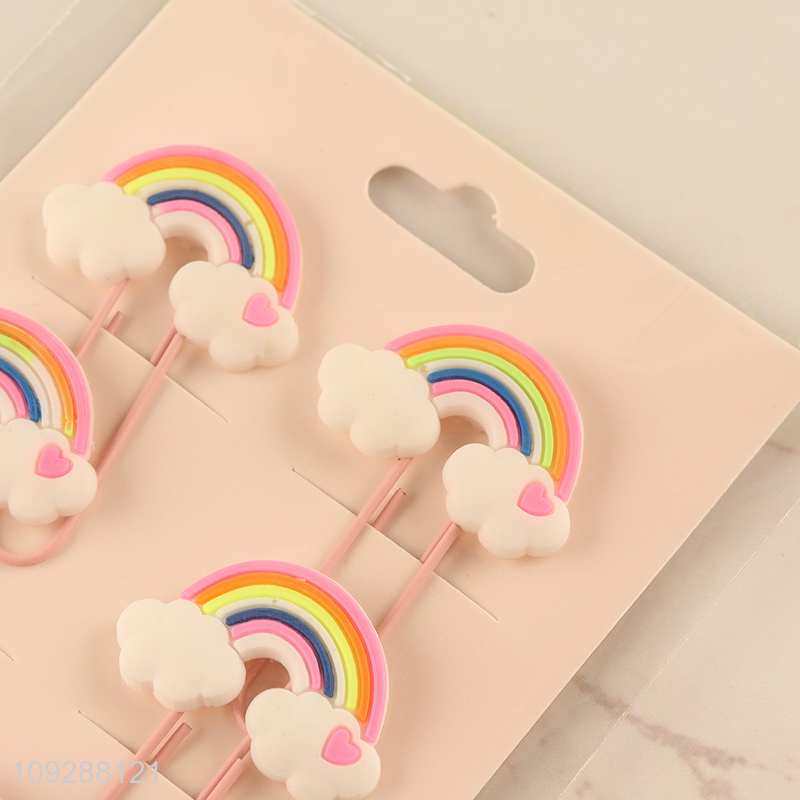 Top quality rainbow series iron paper clips set