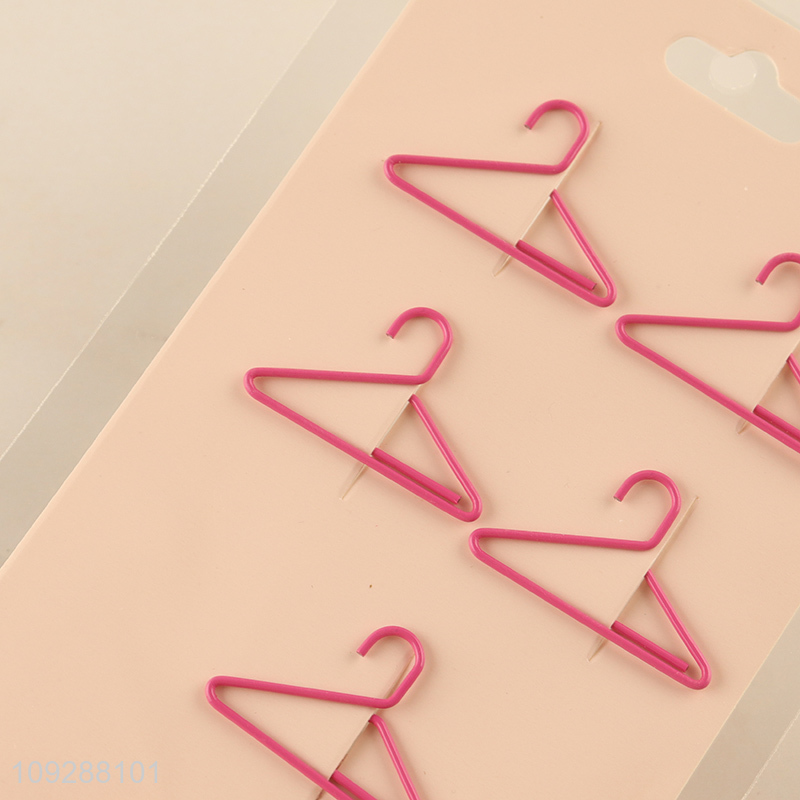 Online wholesale creative clothes hanger shape iron paper clips set