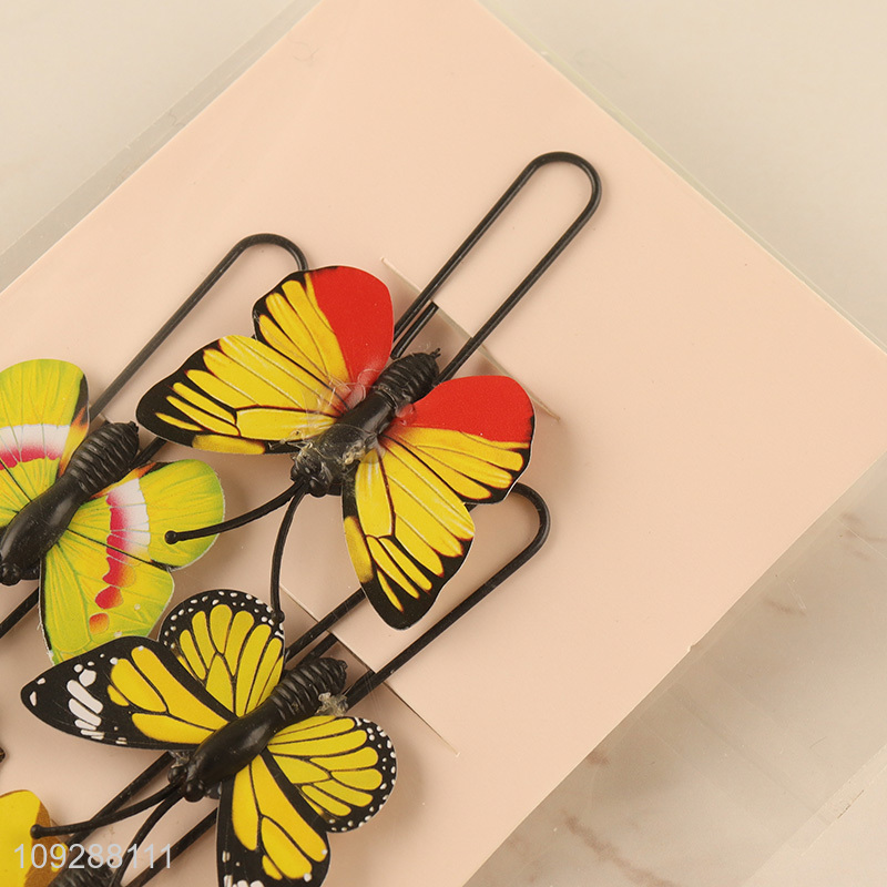 Top sale 3d butterfly shape iron paper clips set