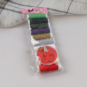 Low price multicolor polyester embroidery thread sewing thread with sewing kit