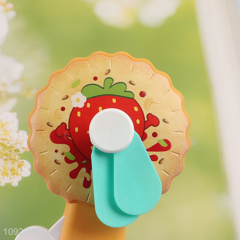 China factory portable biscuits shape cartoon handheld fan