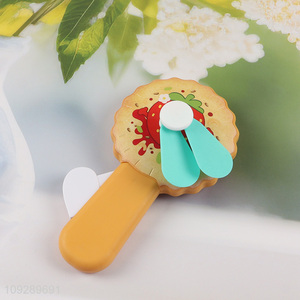 China factory portable biscuits shape cartoon handheld fan