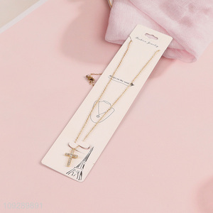 Yiwu market cross copper necklace fashion <em>jewelry</em> for women