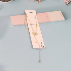 Hot products golden copper necklace fashion <em>jewelry</em> for women