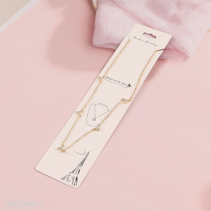 China factory golden copper necklace fashion <em>jewelry</em>