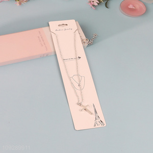 Best selling cross decorative copper necklace fashion <em>jewelry</em>