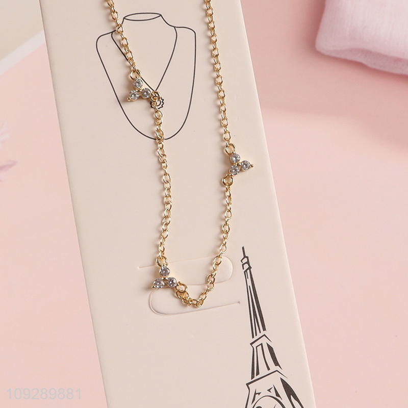 China factory golden copper necklace fashion jewelry