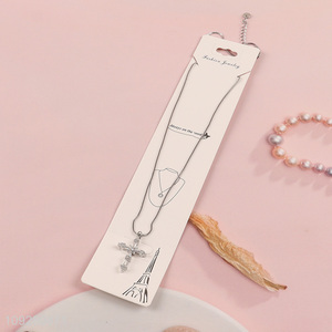 Hot selling cross copper necklace fashion <em>jewelry</em>