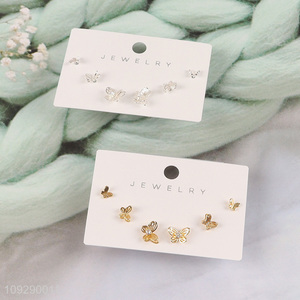 Most popular butterfly series fashion <em>jewelry</em> earrings ear studs set