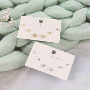 China wholesale ladies fashion <em>jewelry</em> earrings ear studs set