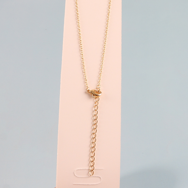 China products golden copper necklace fashion jewelry for women