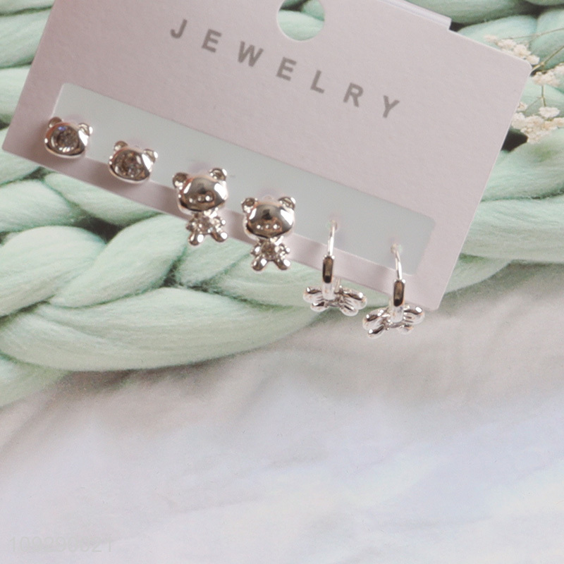 Top quality women fashion jewelry earrings ear studs set