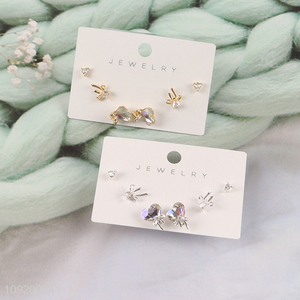 Online wholesale copper ladies fashion <em>jewelry</em> earrings ear studs set