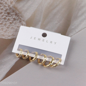 Top selling copper fashion <em>jewelry</em> earrings ear studs set