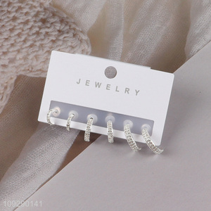 Online wholesale silver fashion <em>jewelry</em> earrings ear studs set