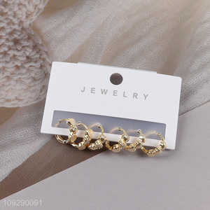 Factory supply ladies fashion <em>jewelry</em> earrings ear studs set for sale