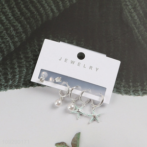 Yiwu market women fashion <em>jewelry</em> earrings ear studs set with pearl