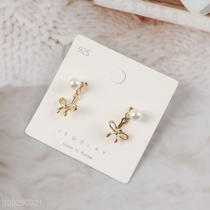 Yiwu market bowknot fashion <em>jewelry</em> earrings ear studs